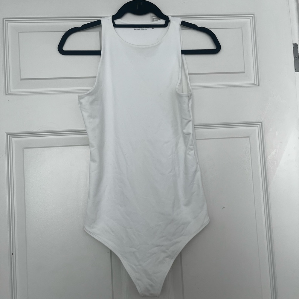 Abercrombie + Fitch Ivory Sleeveless Bodysuit
